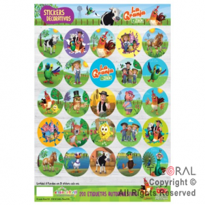 LA GRANJA DE ZENON STICKERS AUTOADHESIVOS X 24 UNIDADES